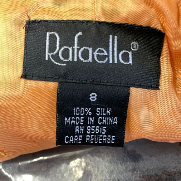 Vintage Rafaella 100% Silk Oversized Peach Tweed Career Work Blazer sz 8 - Picture 4 of 5